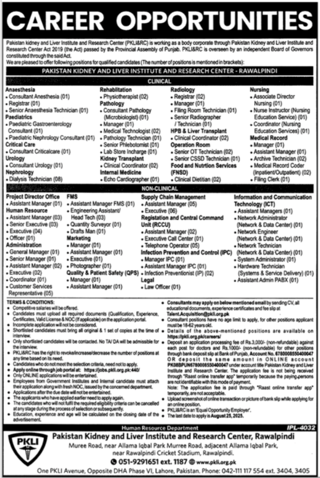 PKLI & RC Medical Staff Jobs 2025 – Apply Online Now